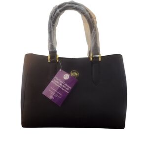 Joy Mangano Leather Black Shoulder Bag NWT